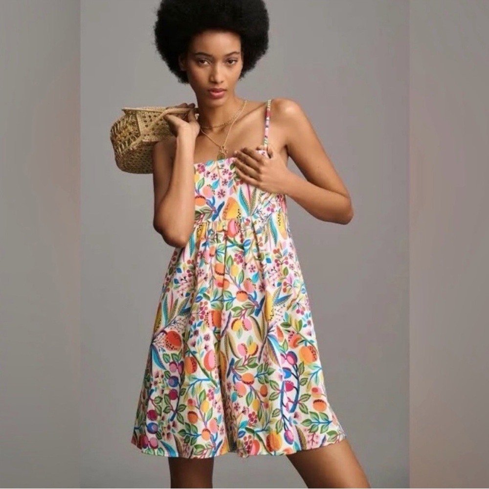 Anthropologie Hutch orange print romper